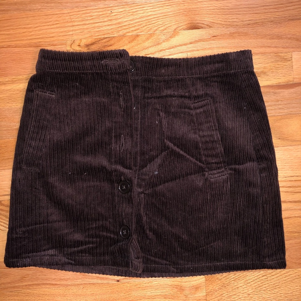 Forever 21 Brown Button Mini Skirt